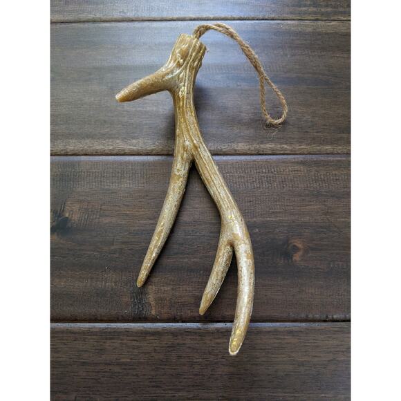 Woodland Holiday Antlers Set of 4 Christmas Ornament Decor New - Picture 2 of 6